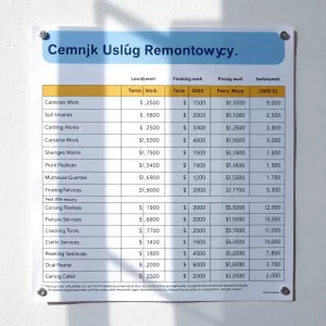 Cennik Usług Remontowych 2024 Pomorskie